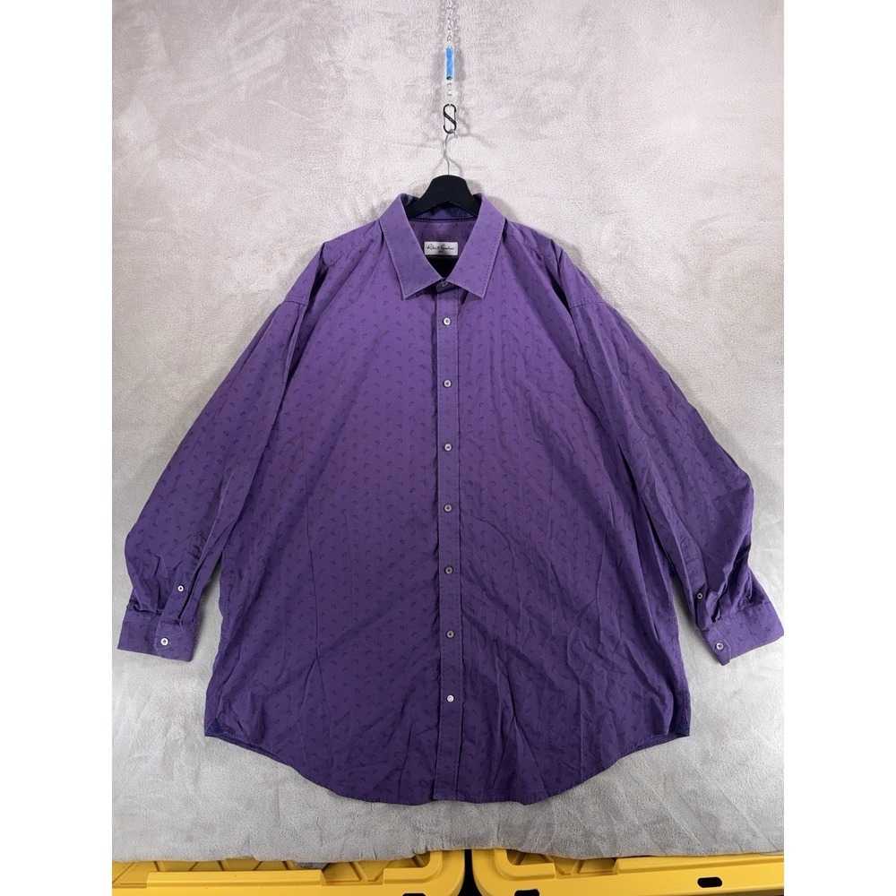 Robert Graham Long Sleeve Button Down Shirt Mens 36/37 Purple Paisley Flip Cuff
